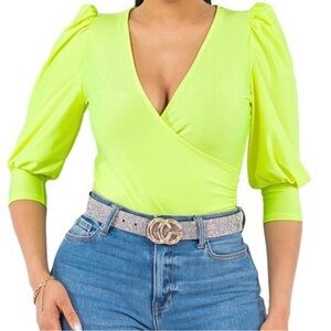 Vibrant Lime Green Women's Top